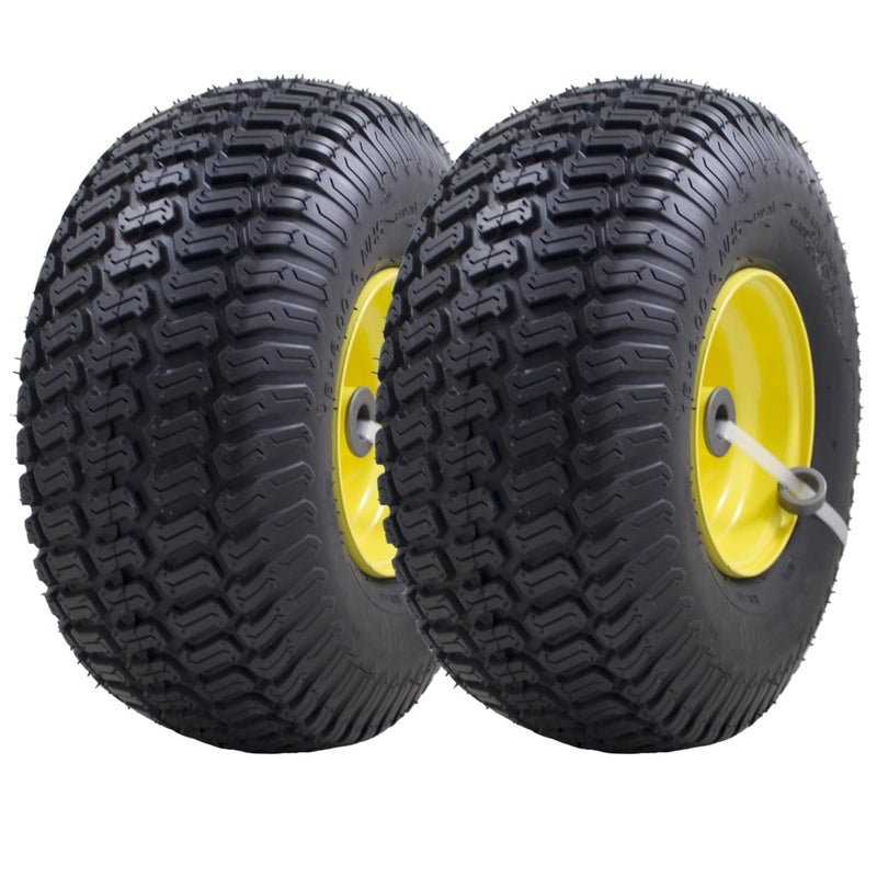 MARASTAR 21425 15x6.00-6 Tire and Wheel Assembly, Replacement Riding Lawn Mower Front Tires Compatible with 100 and 300 Series John Deere Riding Mowers, 2 pack - Image 1